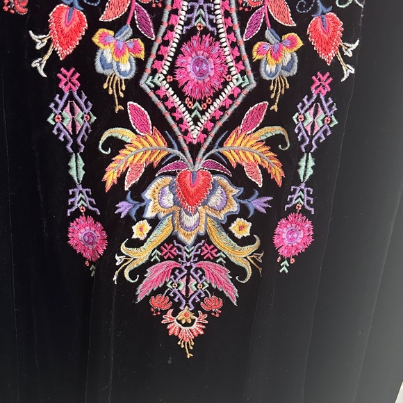 Johnny Was Black Top with Colorful Embroidery - Picture 4 of 17